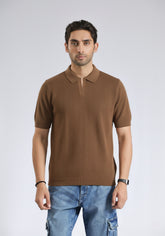 Brown Texture shirt Polo Shirt